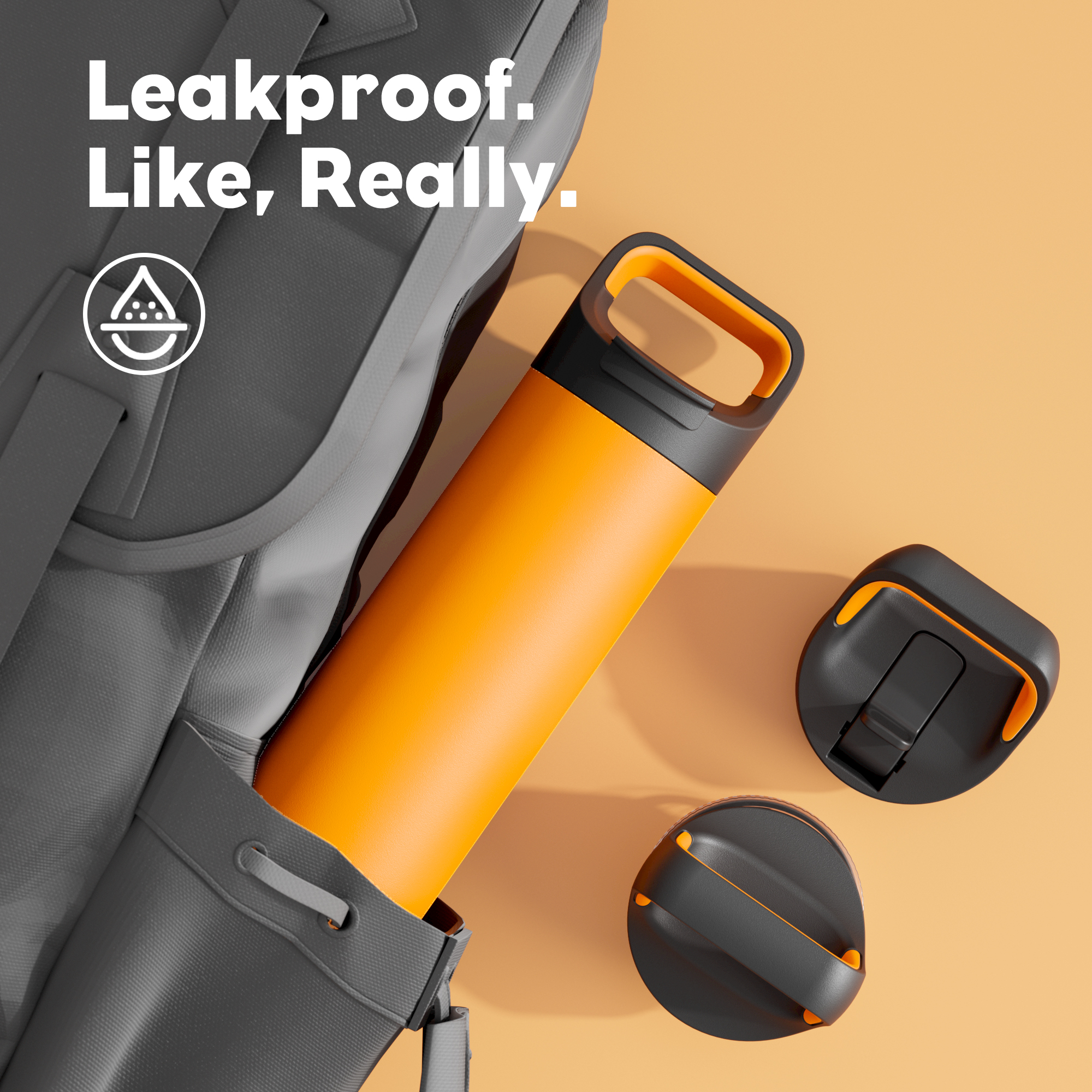 24 oz Insulated Water Bottle with 3 Lids