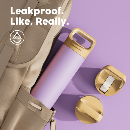 24 oz Insulated Water Bottle with 3 Lids