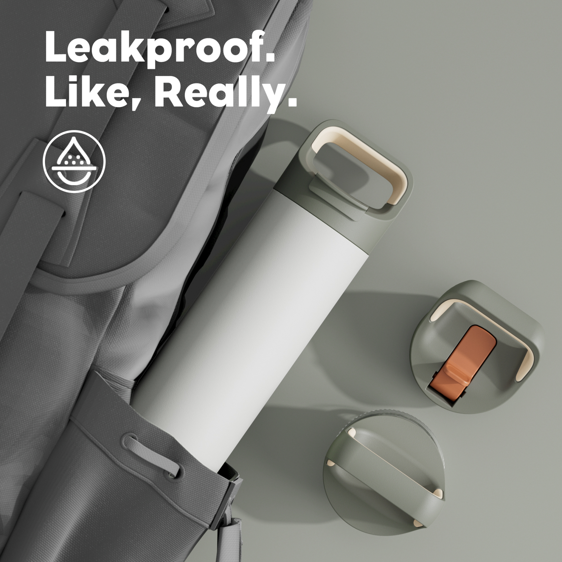 24 oz Insulated Water Bottle with 3 Lids