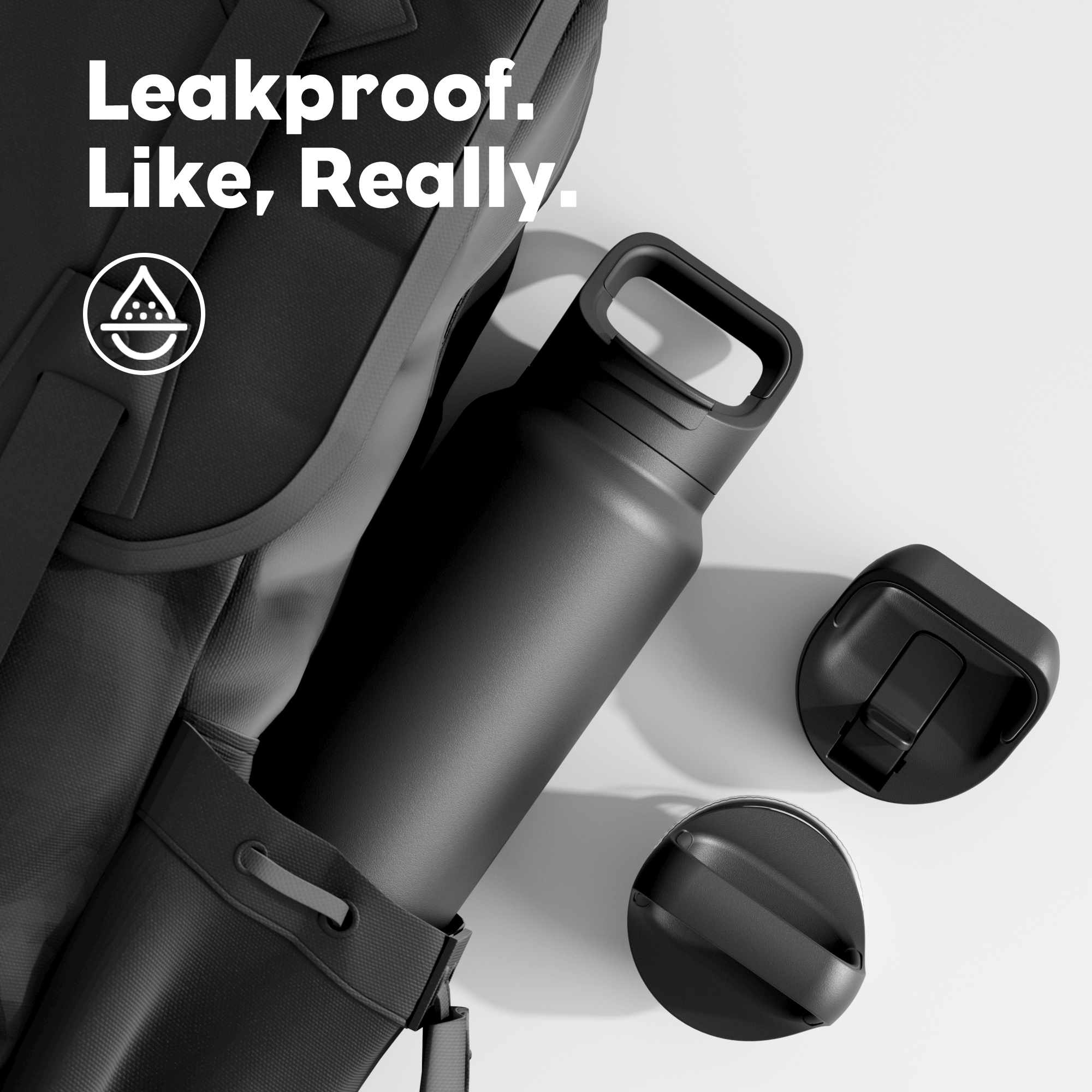 40 oz Insulated Water Bottle with 3 Lids