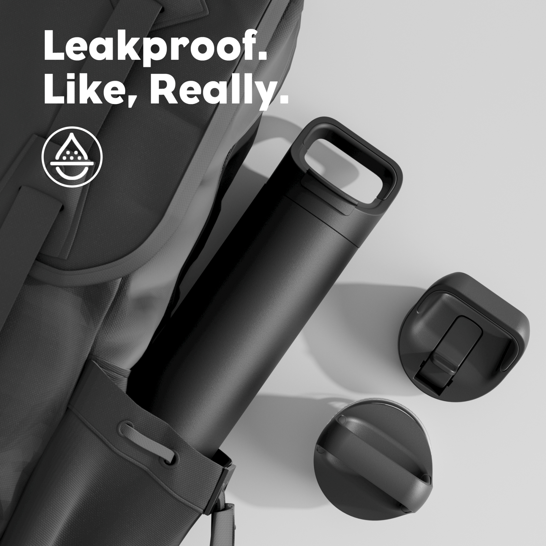 24 oz Insulated Water Bottle with 3 Lids