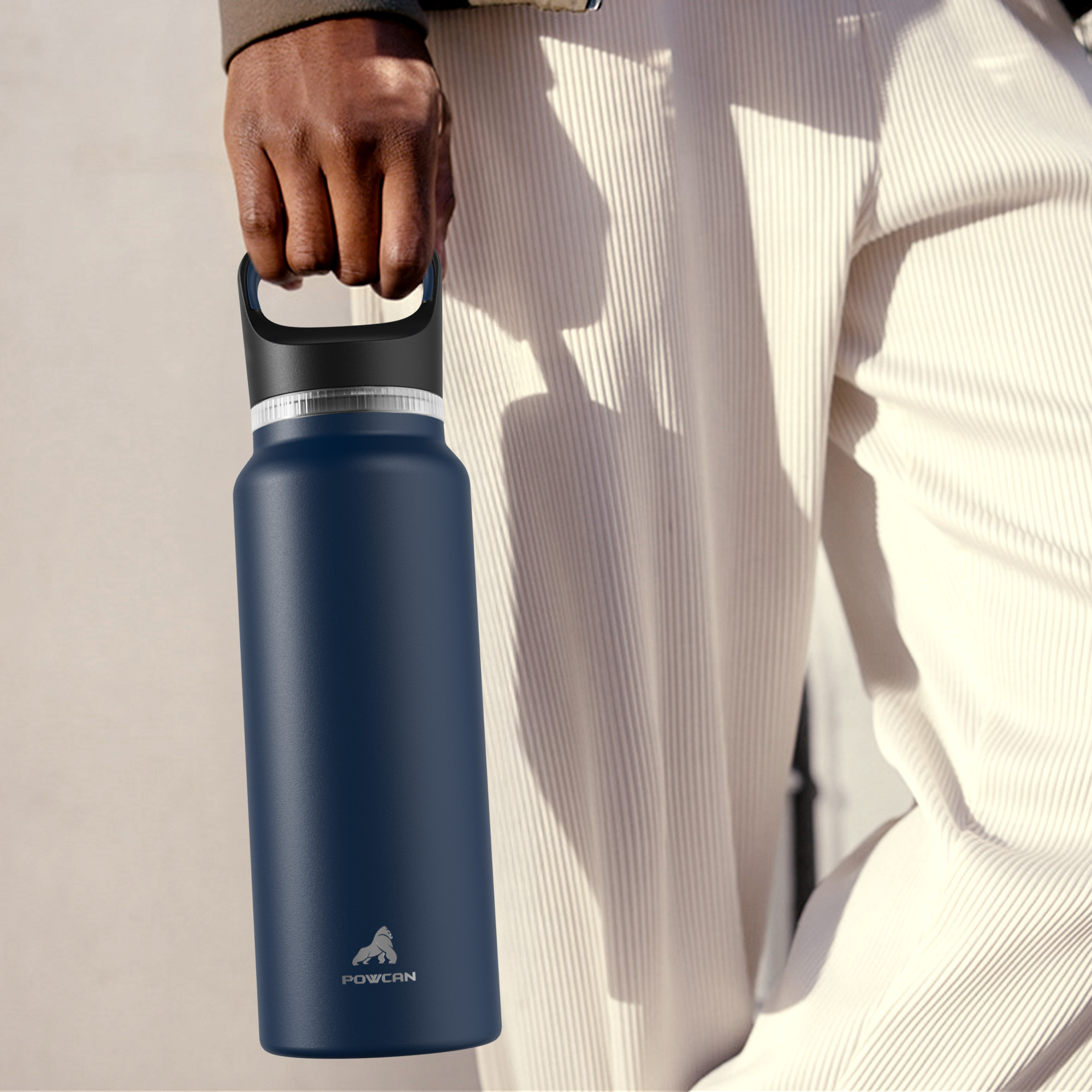 24 oz Insulated Water Bottle with 3 Lids