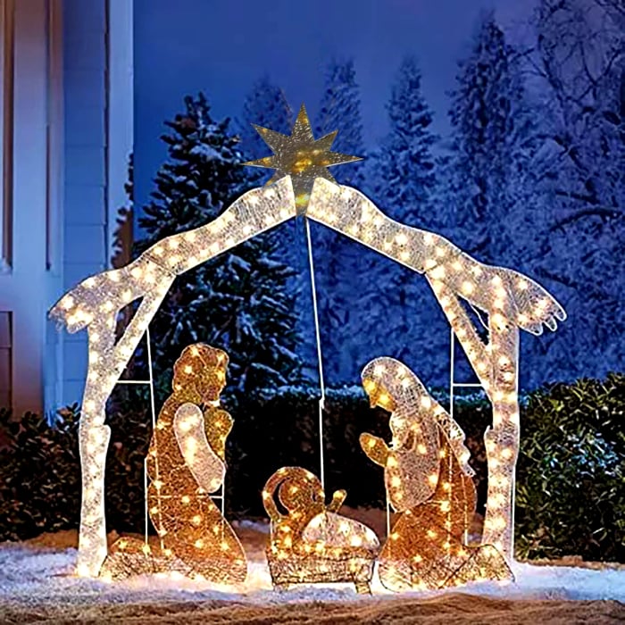 Last Day 50 OFF🔥LED Nativity Scene,Christmas Nativity Set