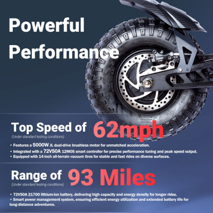  TOURSOR 72V 50AH Adult Electric Motorcycle Top speed 62 MPH Distance traveled 93 Miles