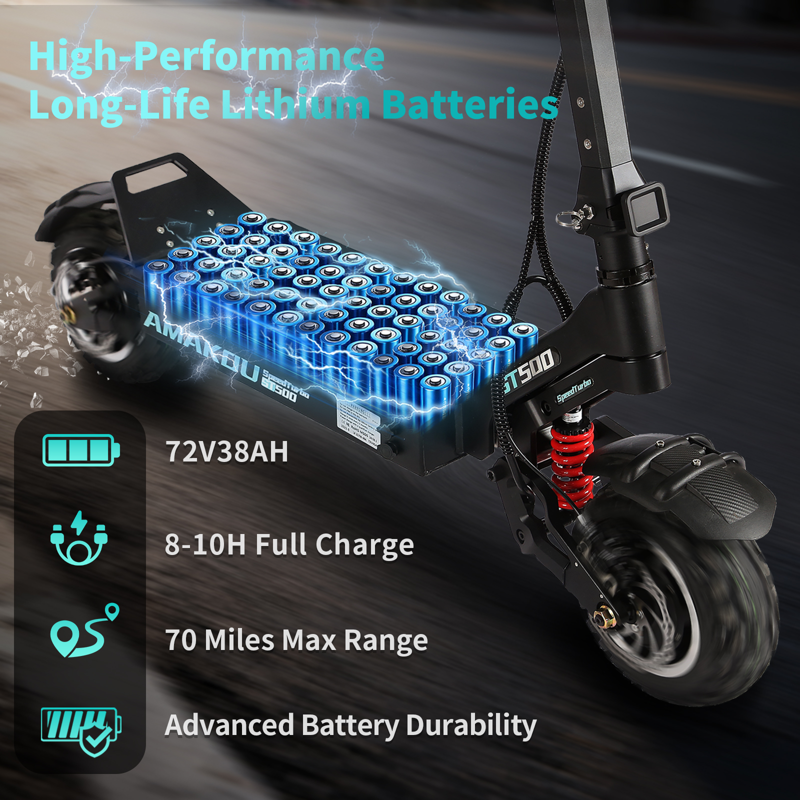 Amakou Speed Turbo ST500 PLUS 11 Inch Electric Scooter (APP Display)