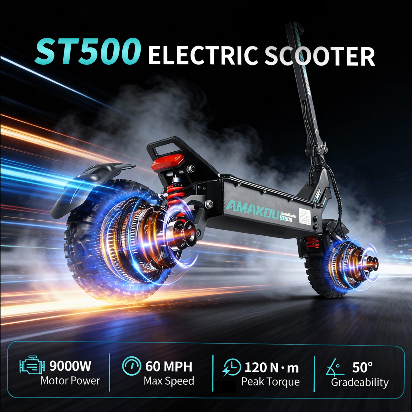 Amakou Speed Turbo ST500 PLUS 11 Inch Electric Scooter (APP Display)