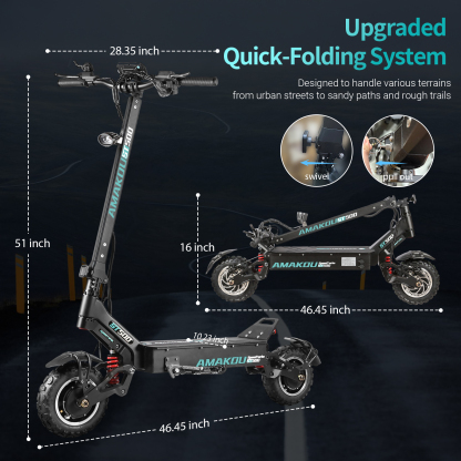 Amakou Speed Turbo ST500 PLUS 11 Inch Electric Scooter (APP Display)