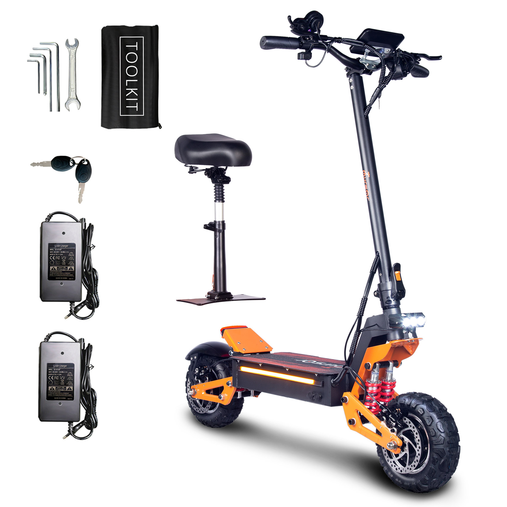 TOURSOR 52V 25Ah 5000W Dual-Power Electric Scooter for Adults