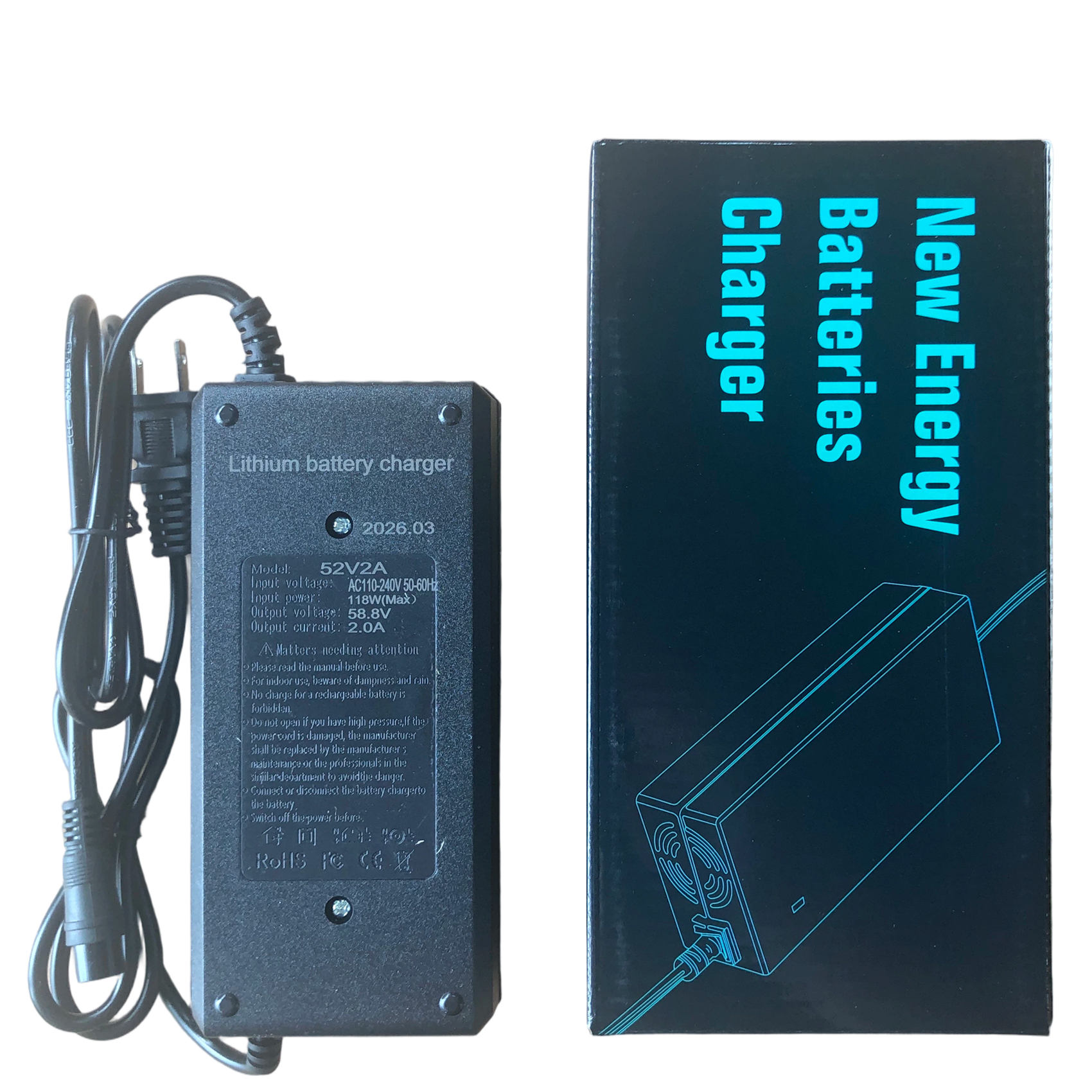 Toursor Electric Scooter Charger for 52V / 60V / 72V Lithium Battery