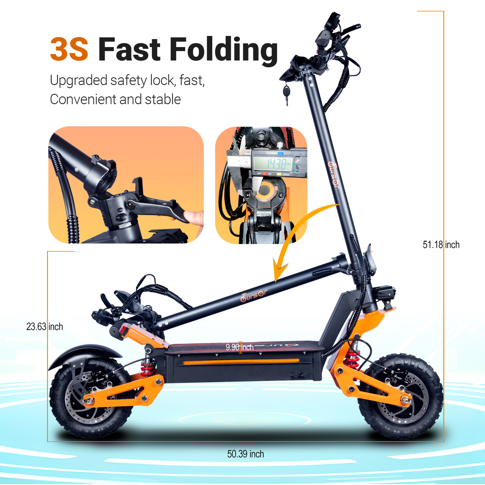 TOURSOR 52V 25Ah 5000W Dual-Power Electric Scooter for Adults