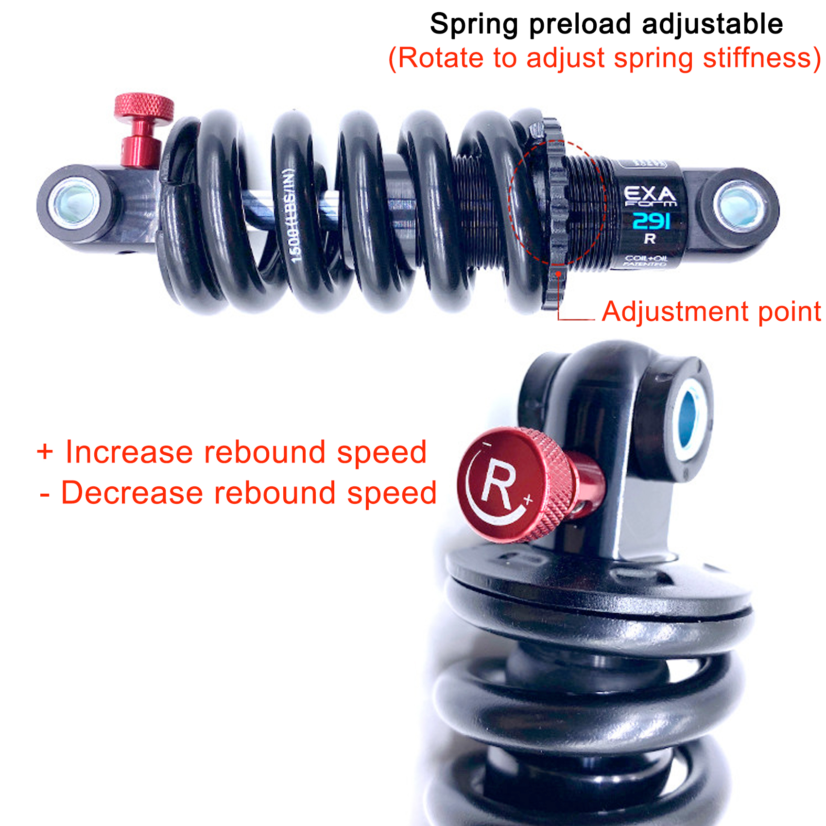 Adjustable hydraulic shock absorber 2000lbs