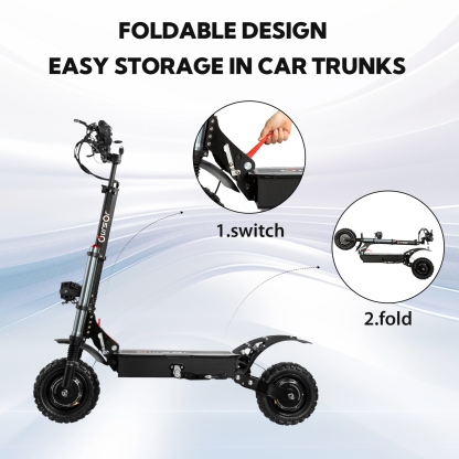 TOURSOR 60V 40Ah Electric Scooter 6000W Dual Power Maximum Speed 50MPH Driving Distance 50Miles