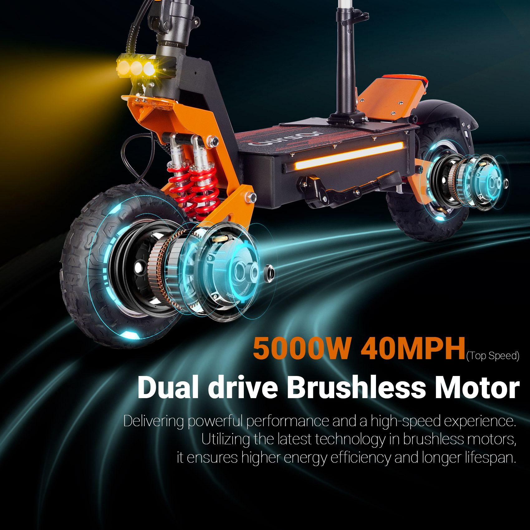 TOURSOR 52V 25Ah 5000W Dual-Power Electric Scooter for Adults