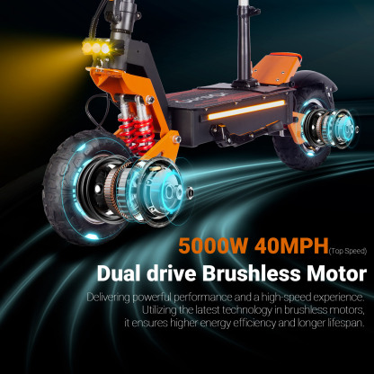 TOURSOR 52V 25Ah 5000W Dual-Power Electric Scooter for Adults