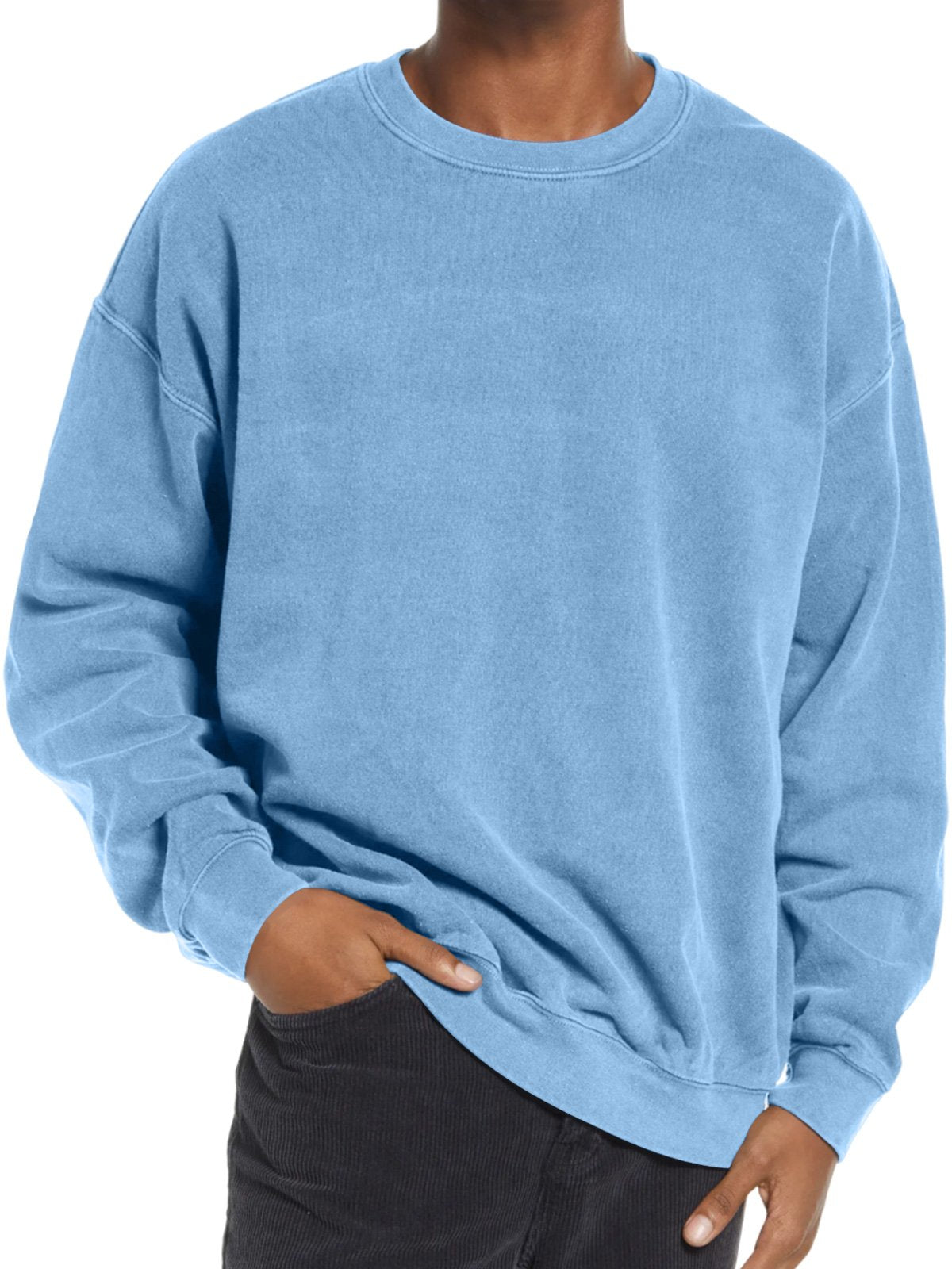 Men's Crew Neck Casual Solid Color Comfortable Sweatshirt