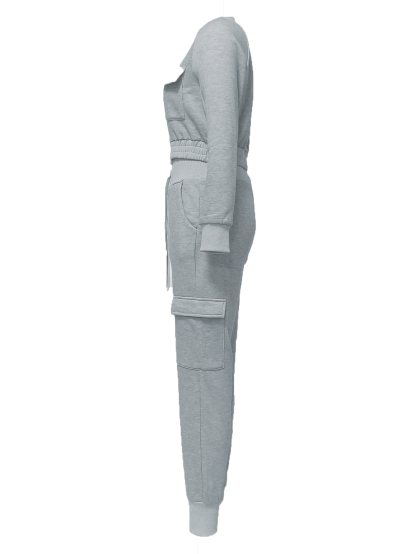 Two-Piece Fleece-Lined Top and Cargo Pants