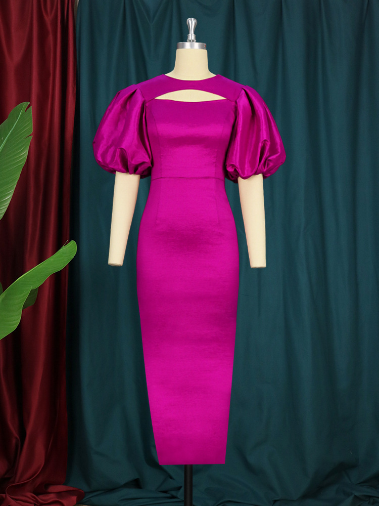 Puff Sleeve Hollow Out Party Dress
