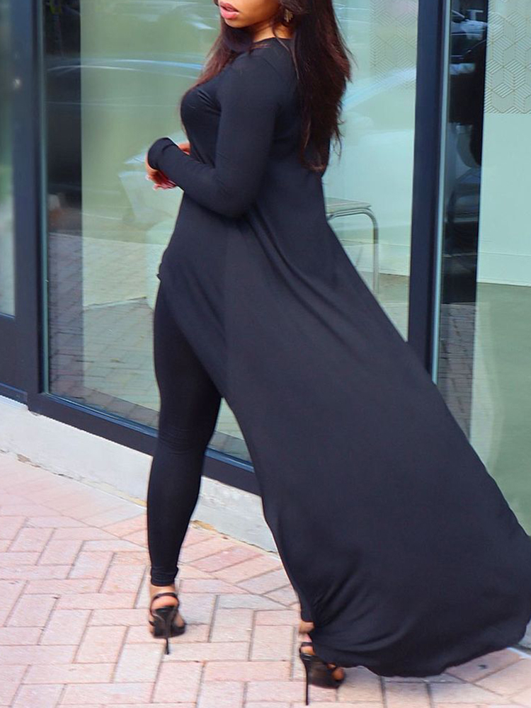 Irregular Top and Skinny Pants Two-Piece Set