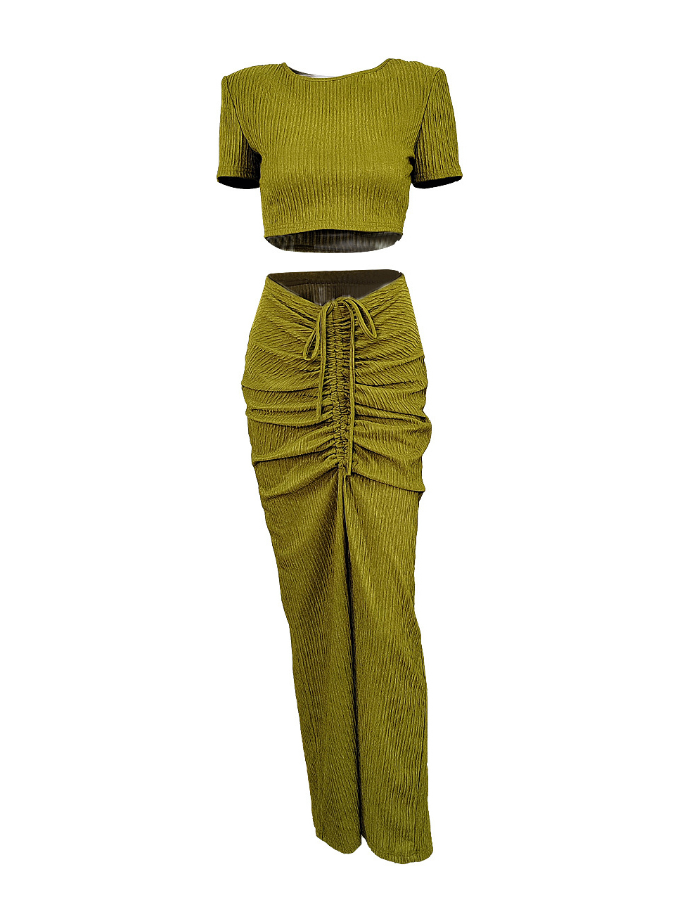 Two Pieces Crop Top Pleated Skirt Sets