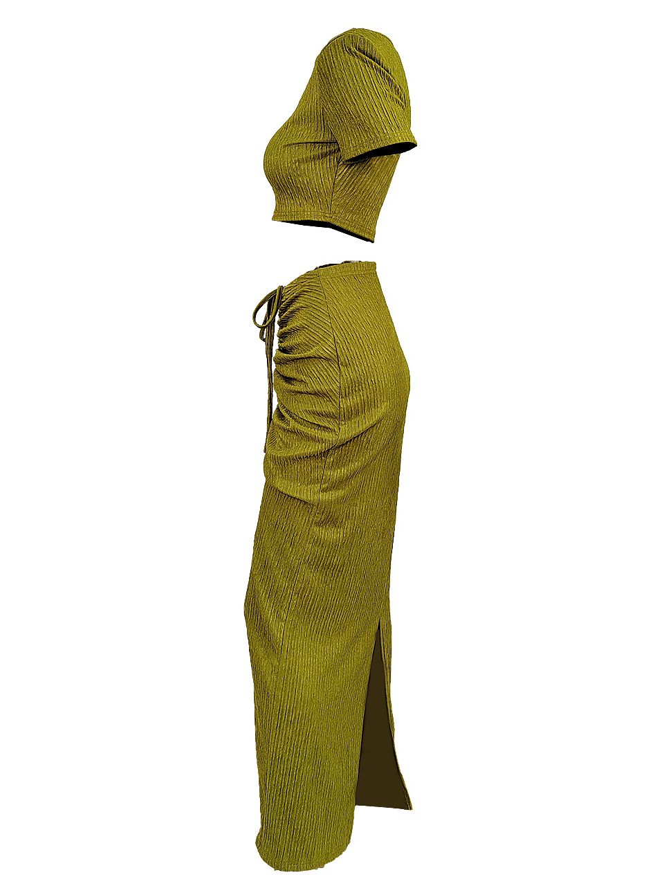 Two Pieces Crop Top Pleated Skirt Sets