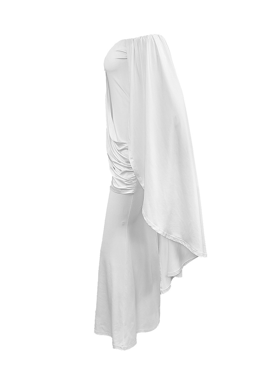 Off-Shoulder Draped Cape Maxi Dress