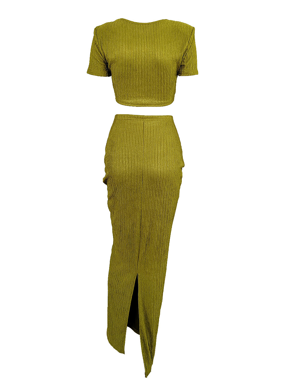 Two Pieces Crop Top Pleated Skirt Sets