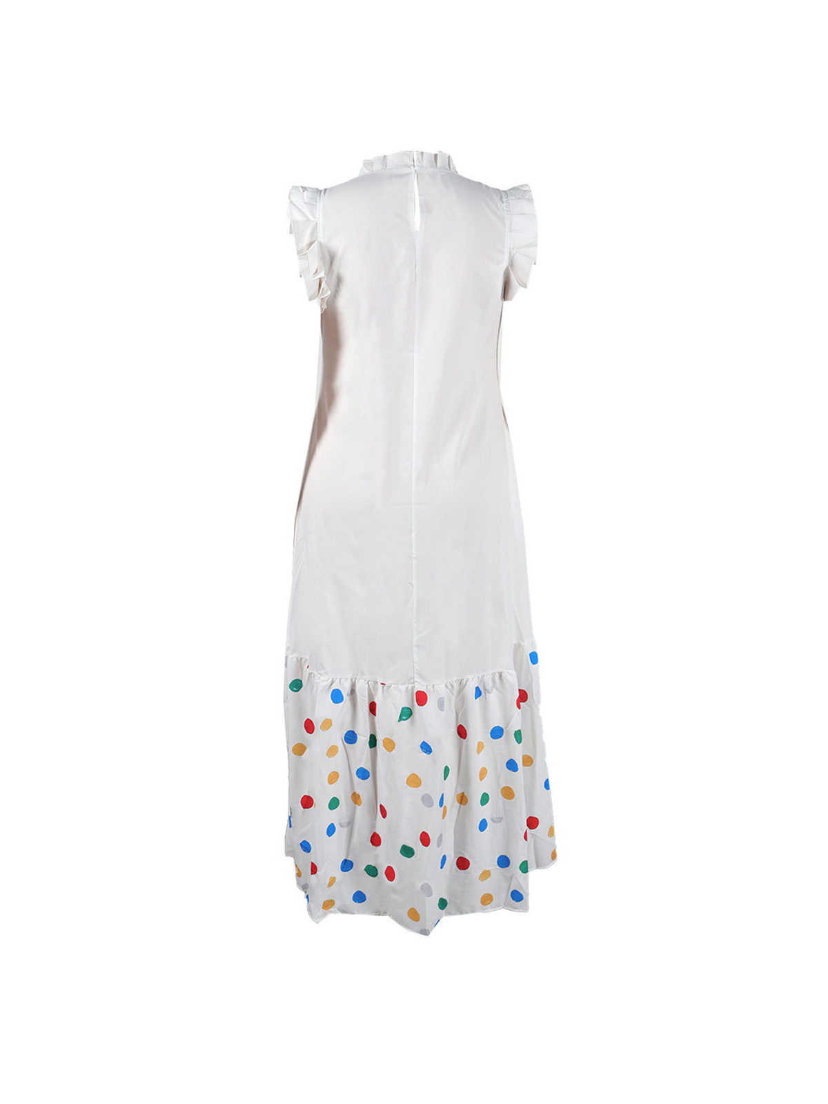 Sleeveless Ruffle Leopard Patchwork Maxi Dress