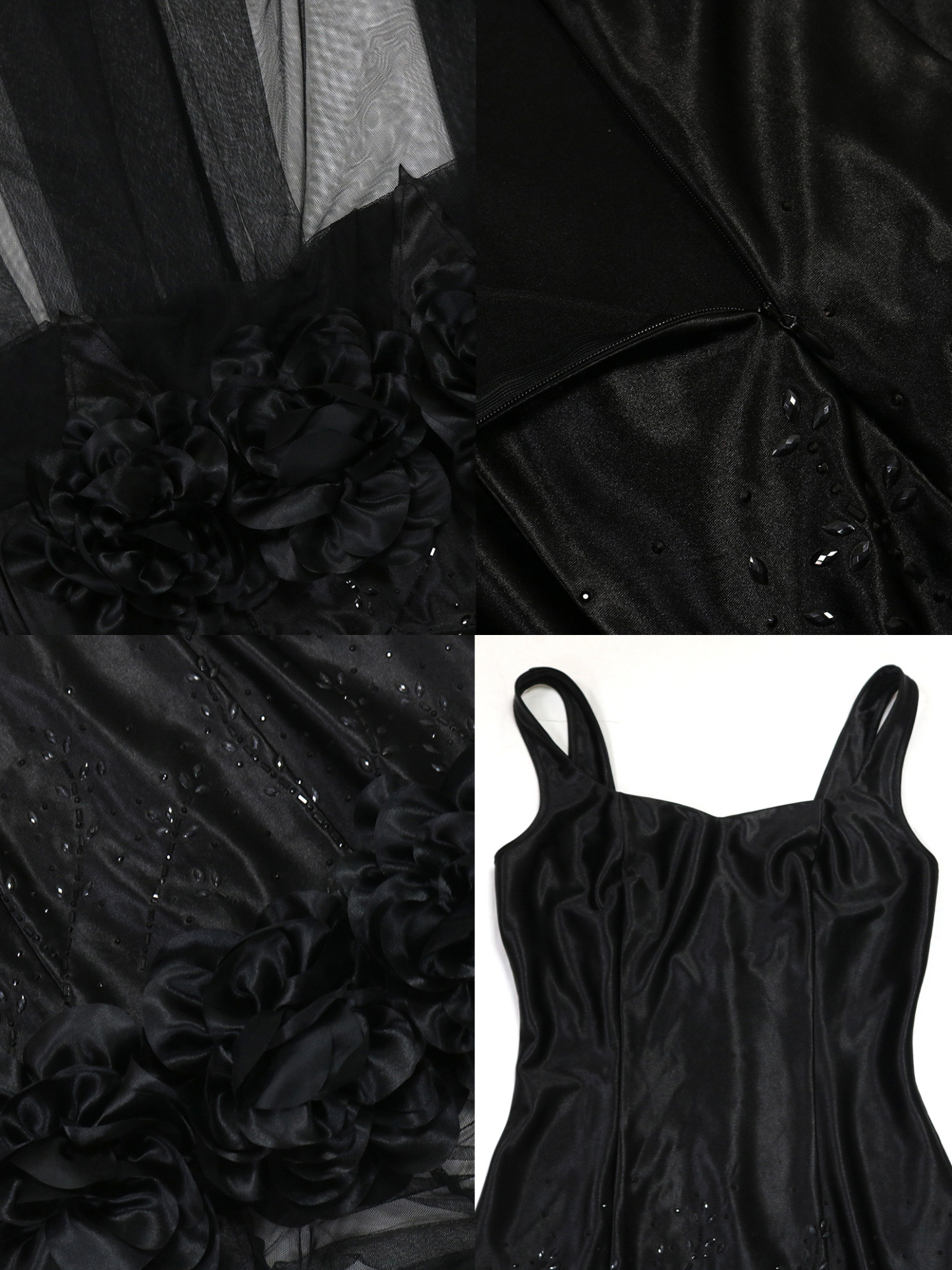 Sleeveless Sequin Flower Mesh Patchwork Maxi Dress