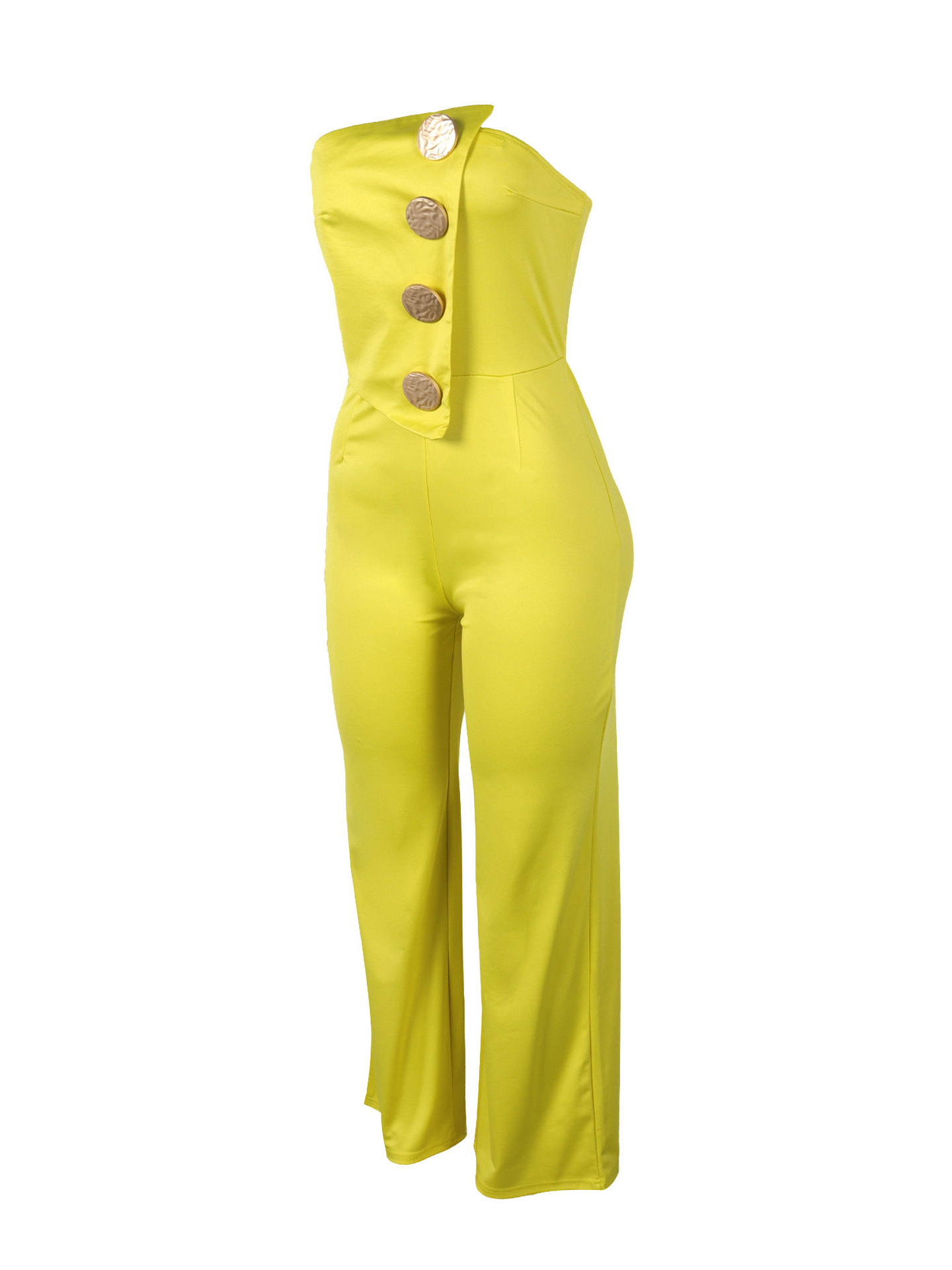 Asymmetrical Sleeveless Strapless Jumpsuit