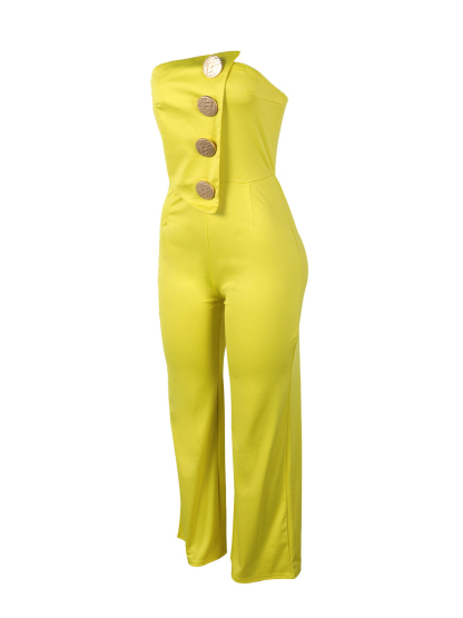 Asymmetrical Sleeveless Strapless Jumpsuit