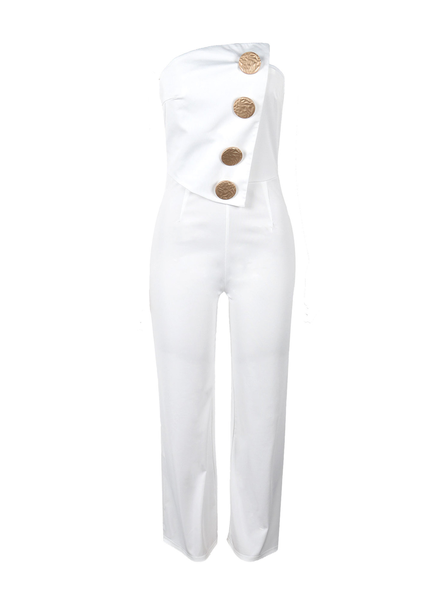 Asymmetrical Sleeveless Strapless Jumpsuit