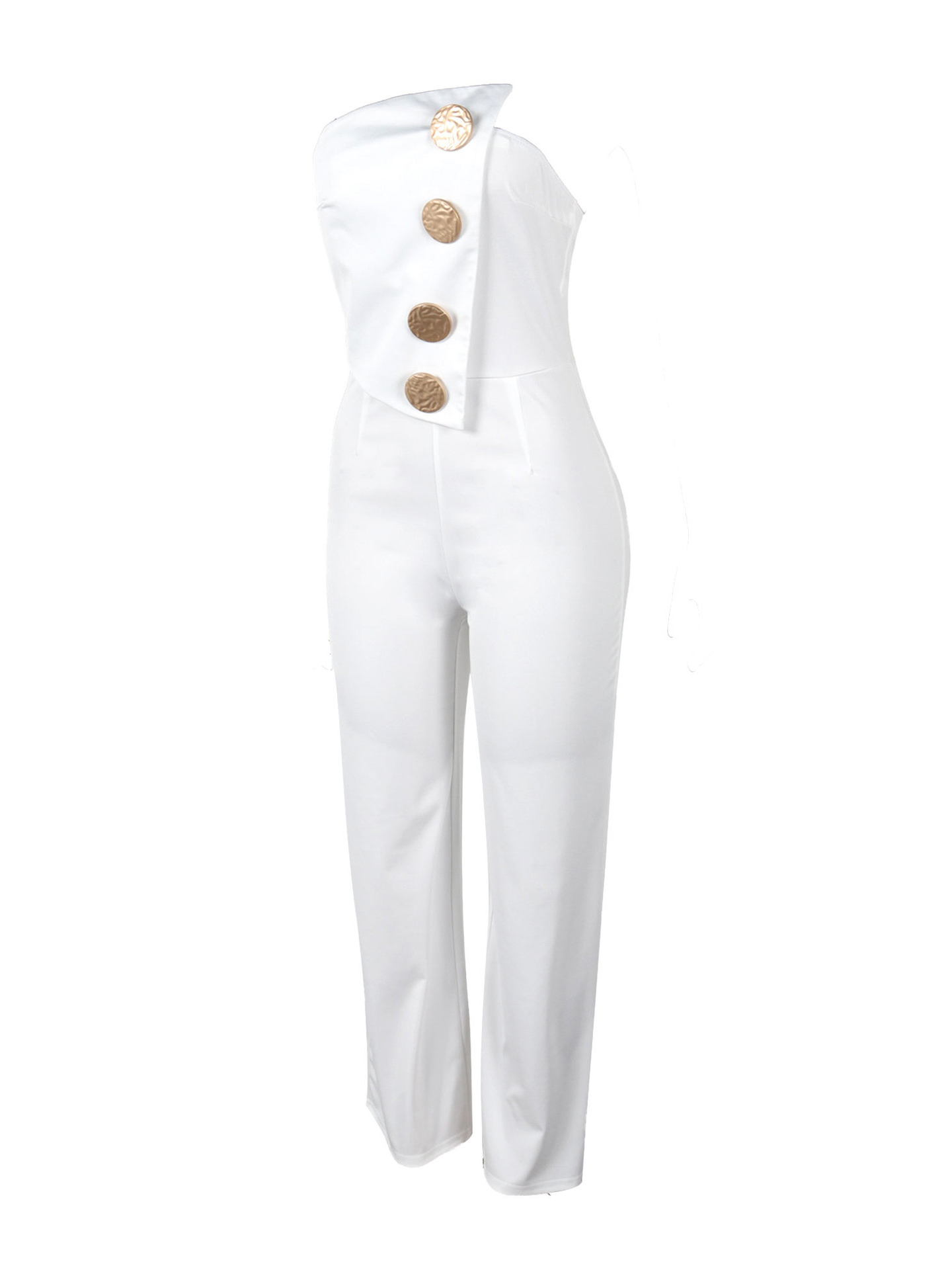 Asymmetrical Sleeveless Strapless Jumpsuit