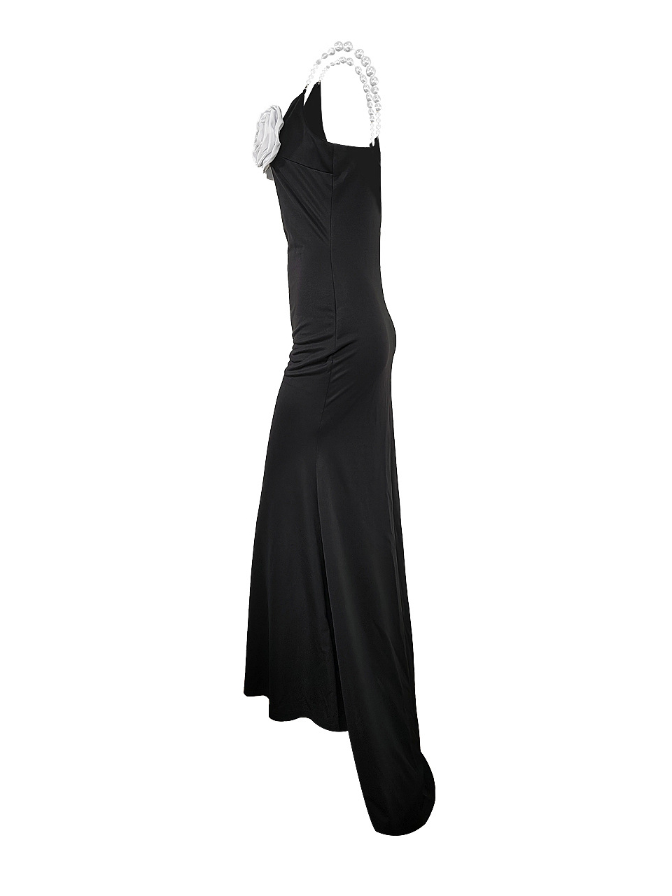Floral Embellished Pearl Strap Maxi Dress