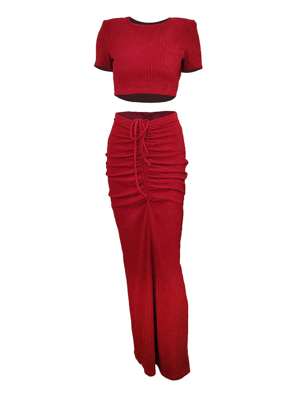 Two Pieces Crop Top Pleated Skirt Sets