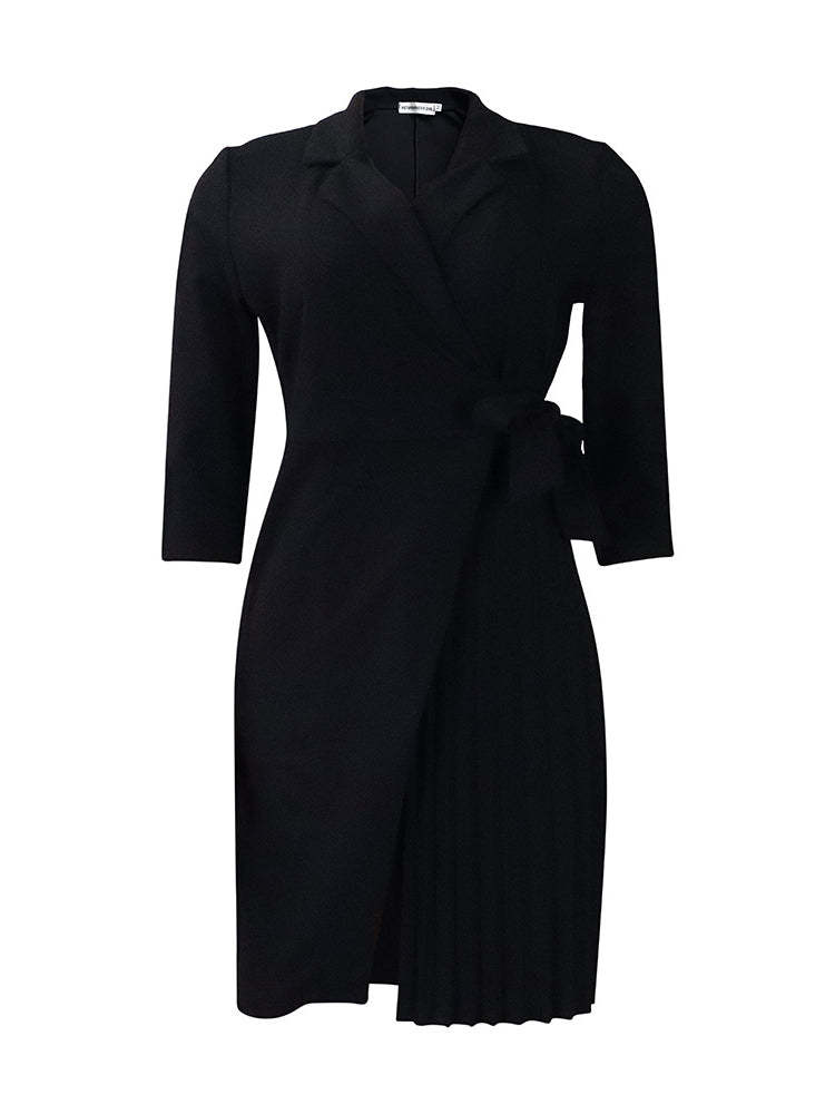 Tie Waist Pleated Midi Dress