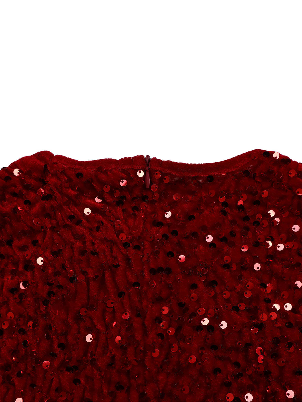 Long Sleeve Solid Color Sequin Dress