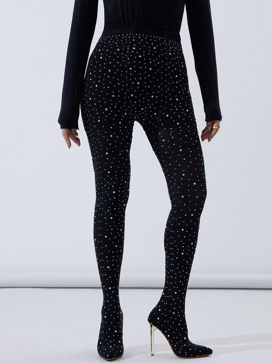 Rhinestone Stiletto Pointed Toe Pants Boots