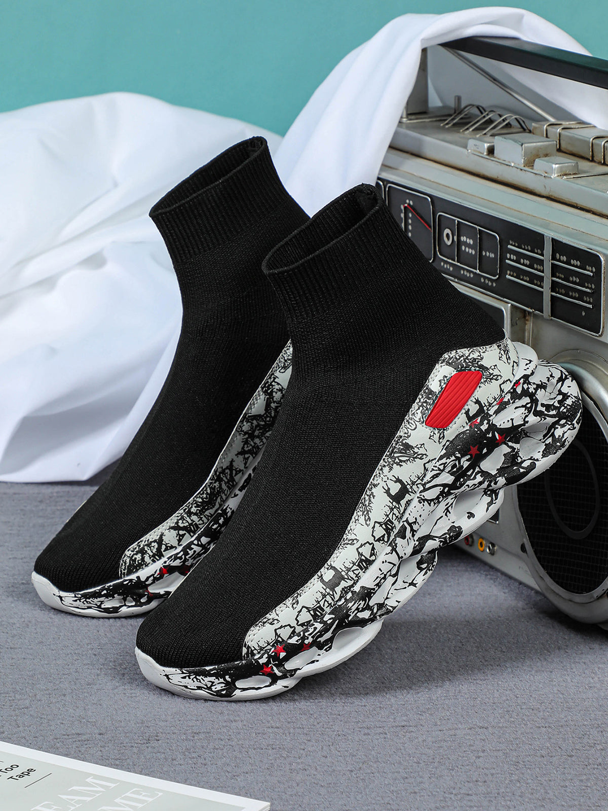 Plus Size Knit Slip-On Sock Sneakers