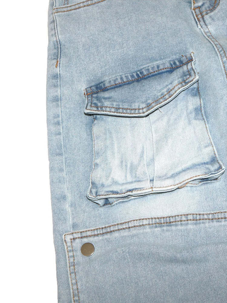 Multi-Pocket Straight Leg Jeans