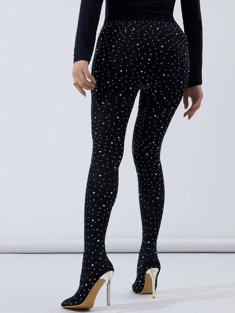 Rhinestone Stiletto Pointed Toe Pants Boots