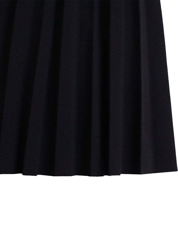 Plus Size Lace Hollow Out Pleated Dress