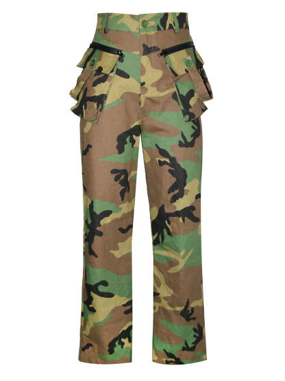 High Waist Camouflage Cargo Pants
