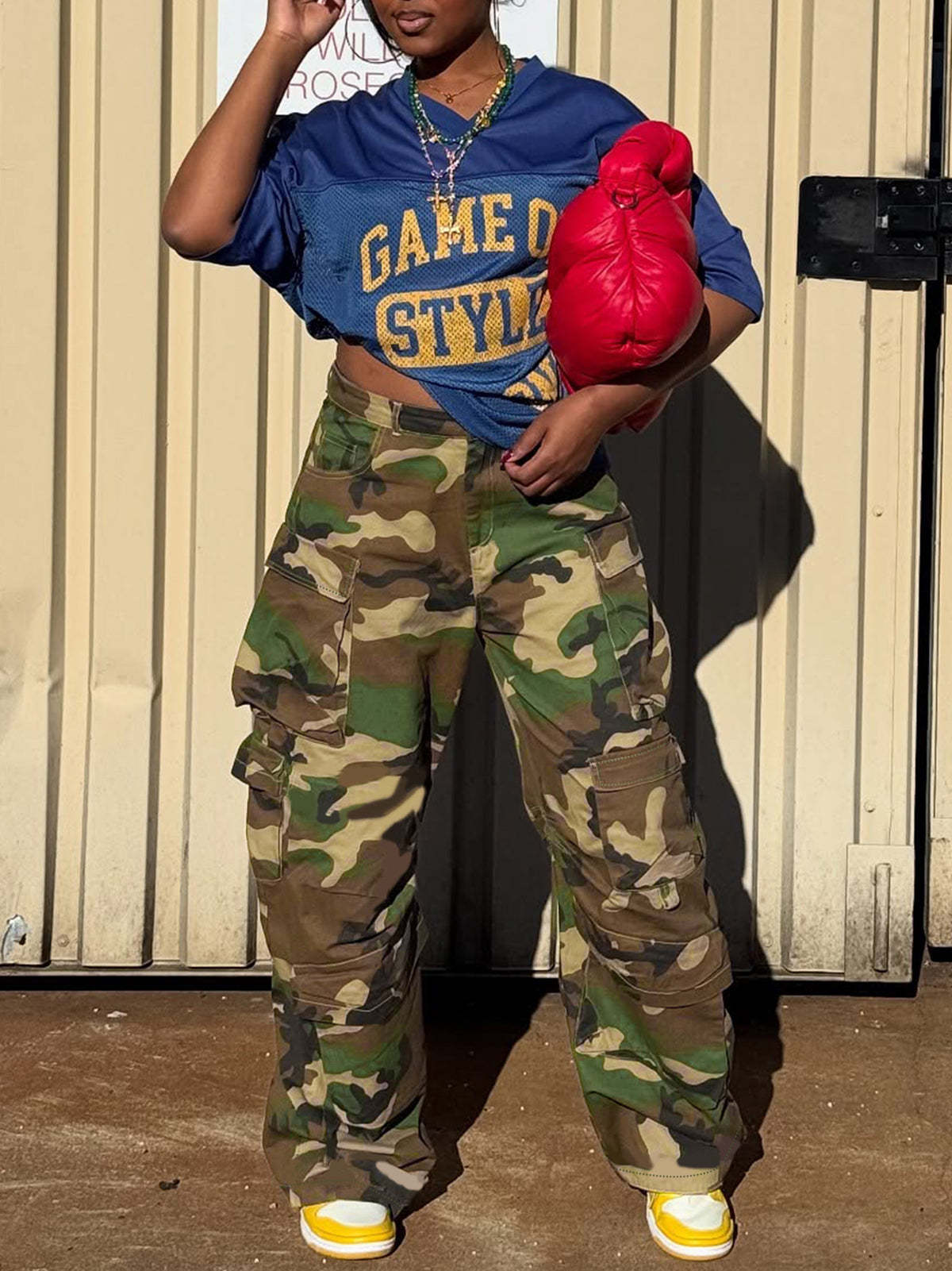 Camouflage Multi-Pocket Straight Cargo Pants | School Style | Streetwear