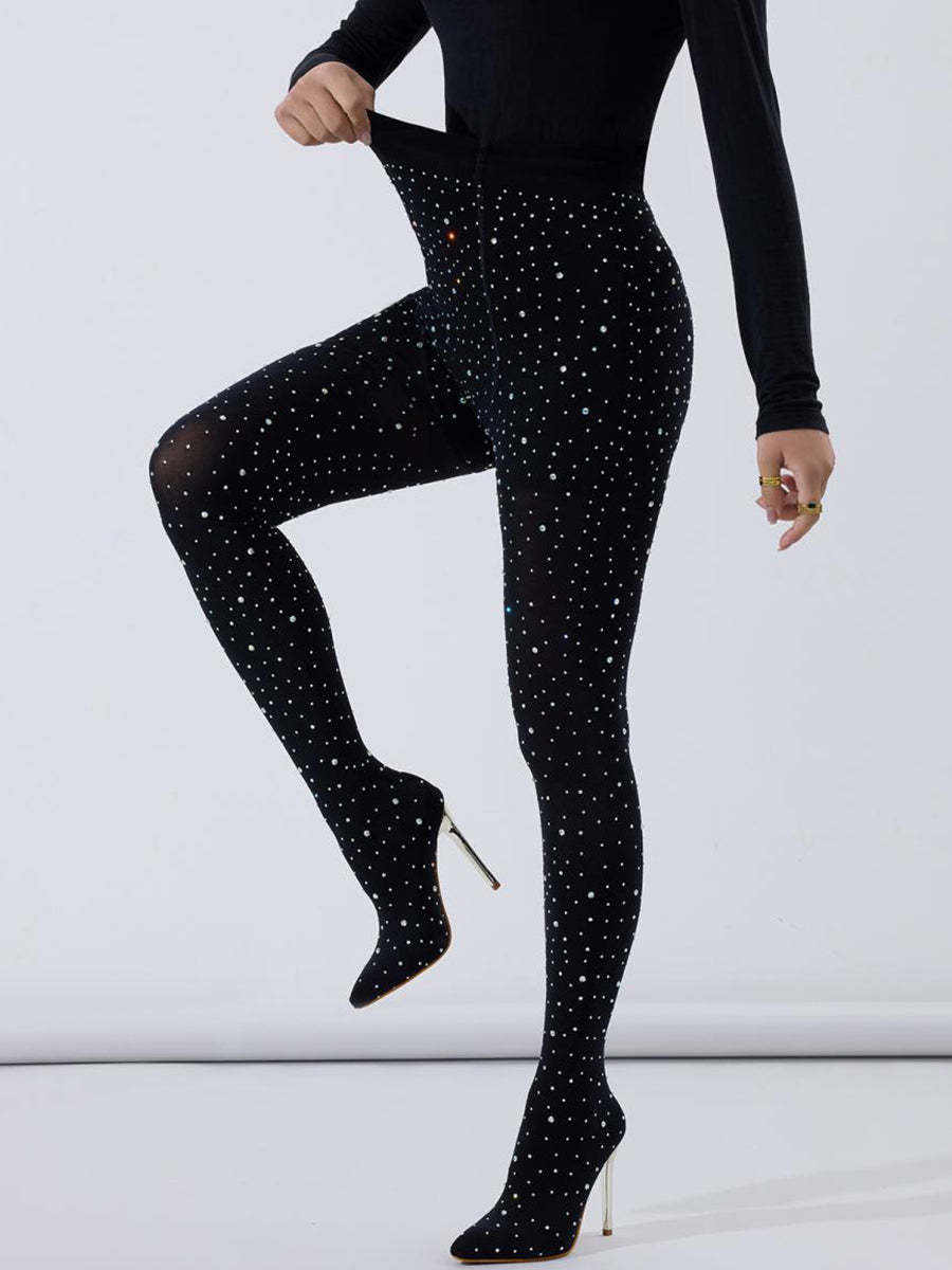 Rhinestone Stiletto Pointed Toe Pants Boots