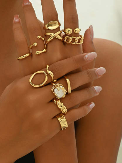 Adjustable Geometric Ring Set