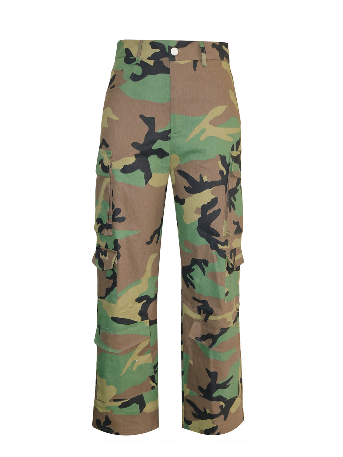 Camo Multi-Pocket Straight Cargo Pants