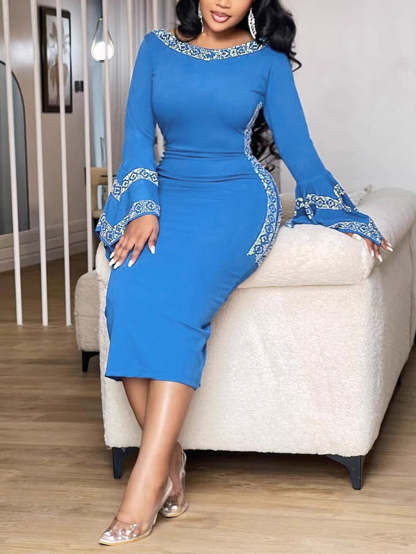 Rhinestone Bodycon Backless Dress