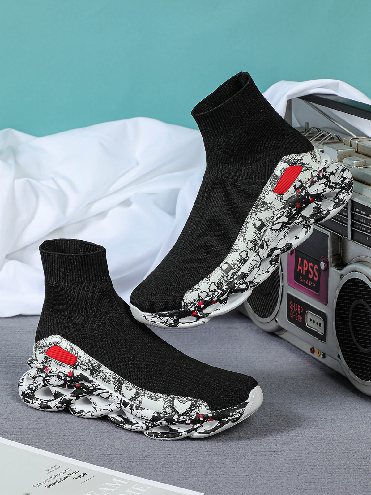 Plus Size Knit Slip-On Sock Sneakers