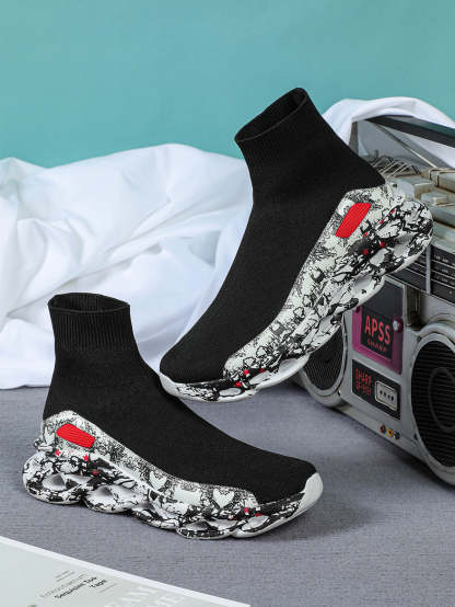 Plus Size Knit Slip-On Sock Sneakers