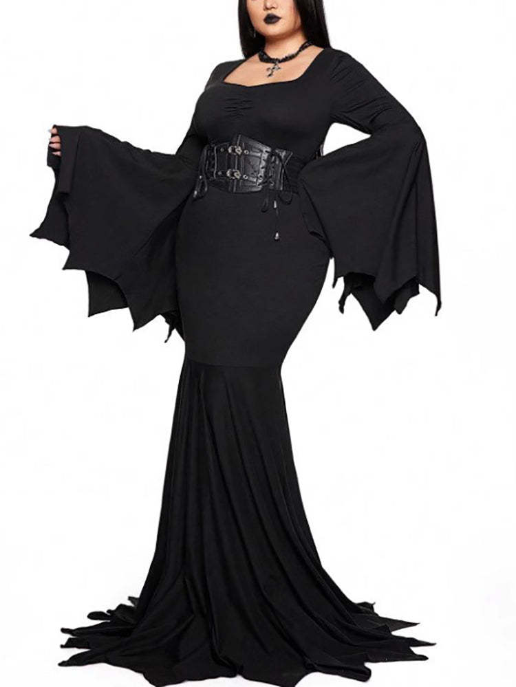 Halloween Costume Gothic Bat Wing Maxi Dress